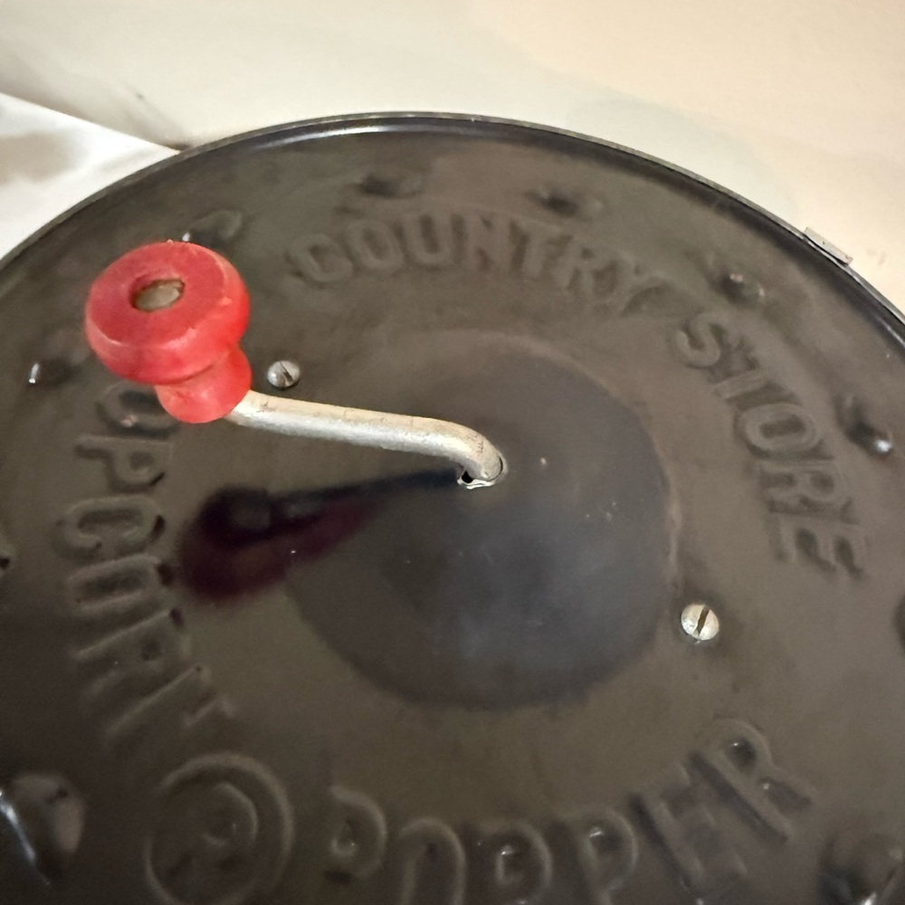 1950’s Vintage Antique Black E-Z Corn Popcorn Maker Hand Crank Red - Picture 3 of 10
